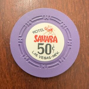 Vintage Sahara Las Vegas Casino Chip Uncirculated .50 cents